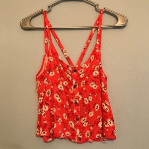 ***SOLD*** Orange Floral Crop Top