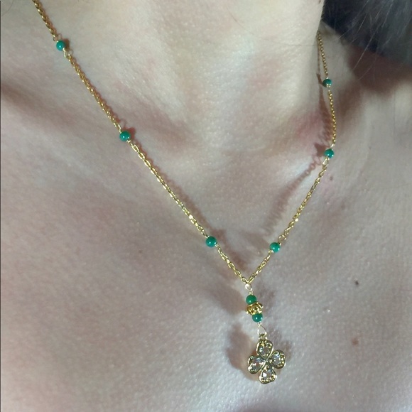 Handmade OOAK green turquoise necklace - Picture 2 of 4