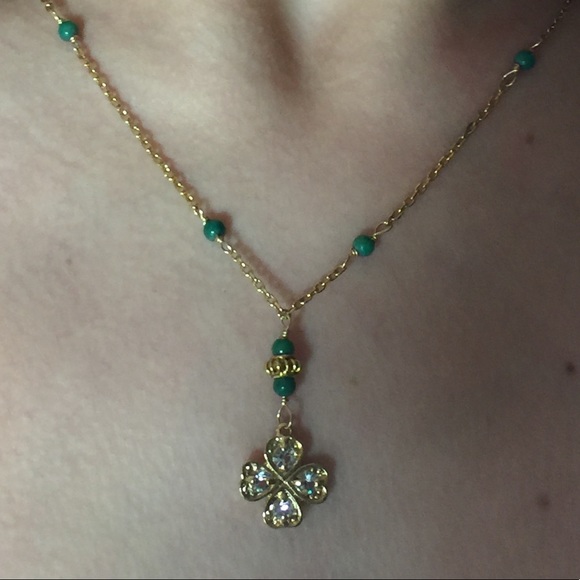 Handmade OOAK green turquoise necklace - Picture 4 of 4