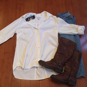 Oversized White Buttondown with Cute Back Detail