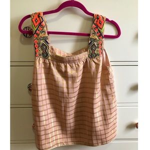 Anthropologie blouse with beaded straps