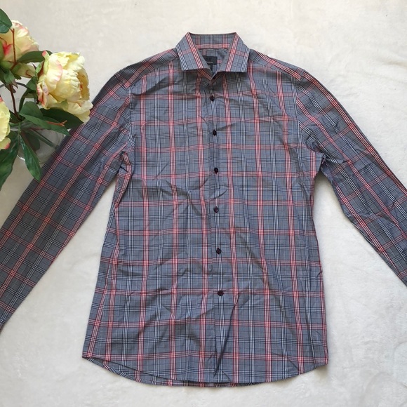 H&M Other - ⭐️H&M⭐️man cotton red blue stripes dress shirt