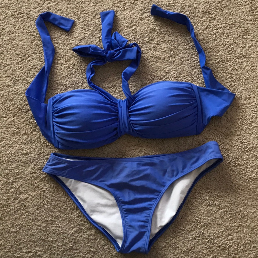 **sold**DD cup blue bikini top