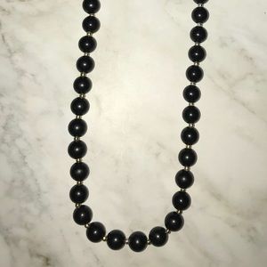 Beaded Black Necklace- short length- small size