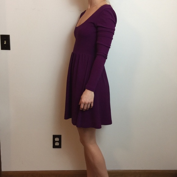 Free People Purple Metallic Long Sleeve Dress - Picture 3 of 8