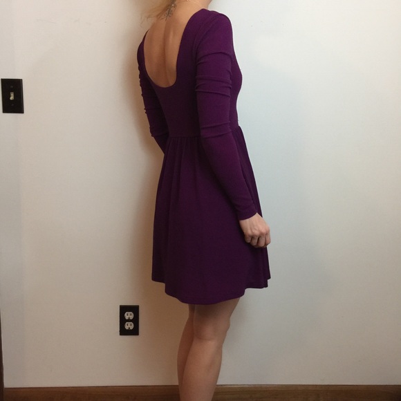 Free People Purple Metallic Long Sleeve Dress - Picture 5 of 8