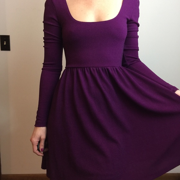 Free People Purple Metallic Long Sleeve Dress - Picture 8 of 8