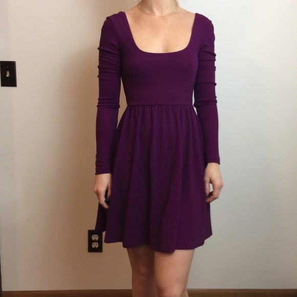 Free People Dresses & Skirts - Free People Purple Metallic Long Sleeve Dress