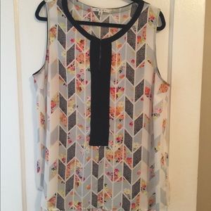 CAbi Sleeveless Multicolored Tunic