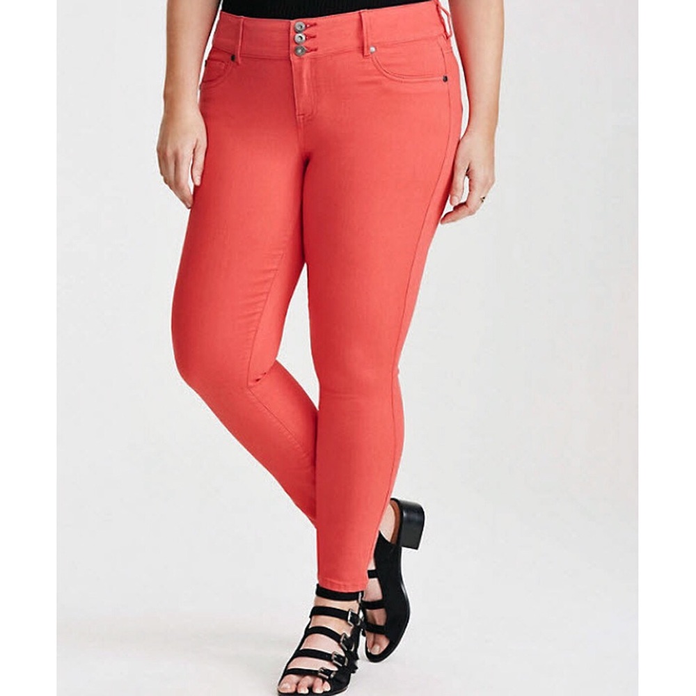 Torrid Hibiscus Pink Wash Jeggings 18R NWT