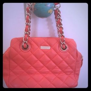 Kate Spade Gold Coast Maryanne Quilted Coral Purse