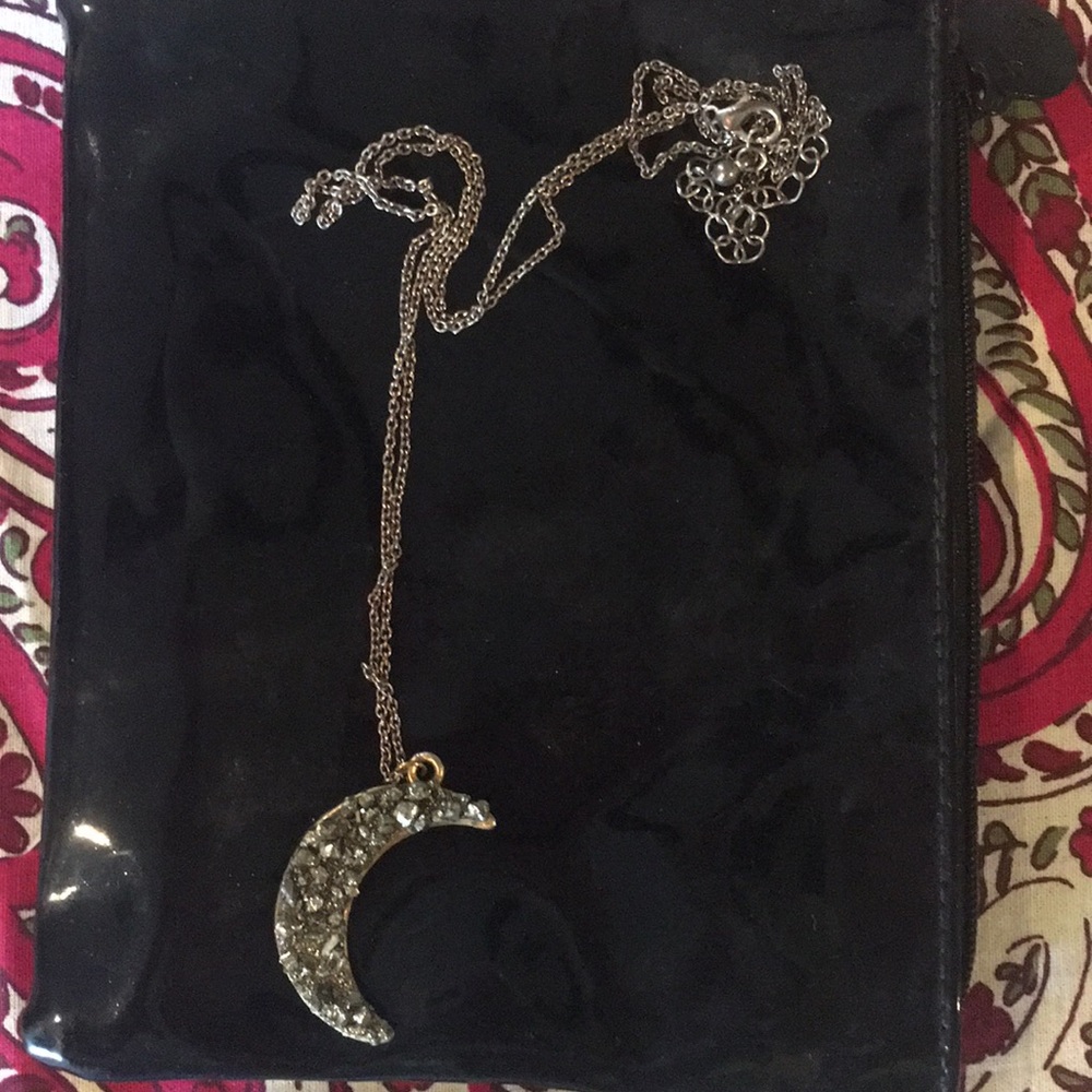 Crescent Moon Druzy Necklace