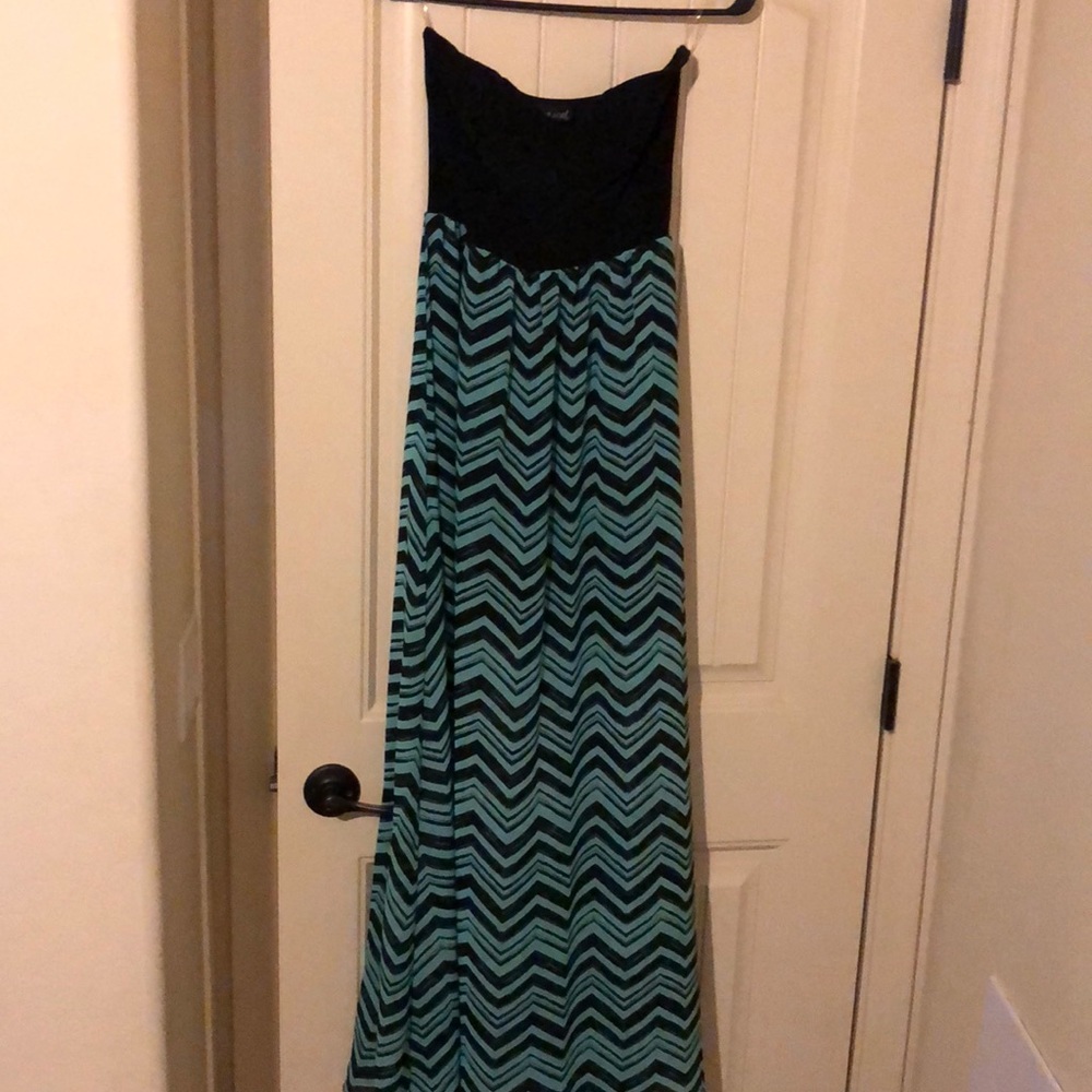Floor length chivon print dress