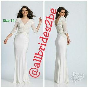 3/4 Sleeve Ivory Dress