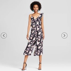 One Shoulder Floral Jumpsuit