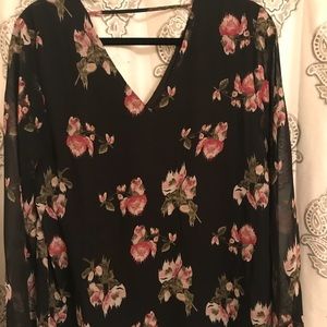 Black Floral Blouse