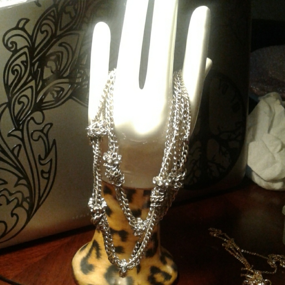 Multi-layered chain necklace with small designs