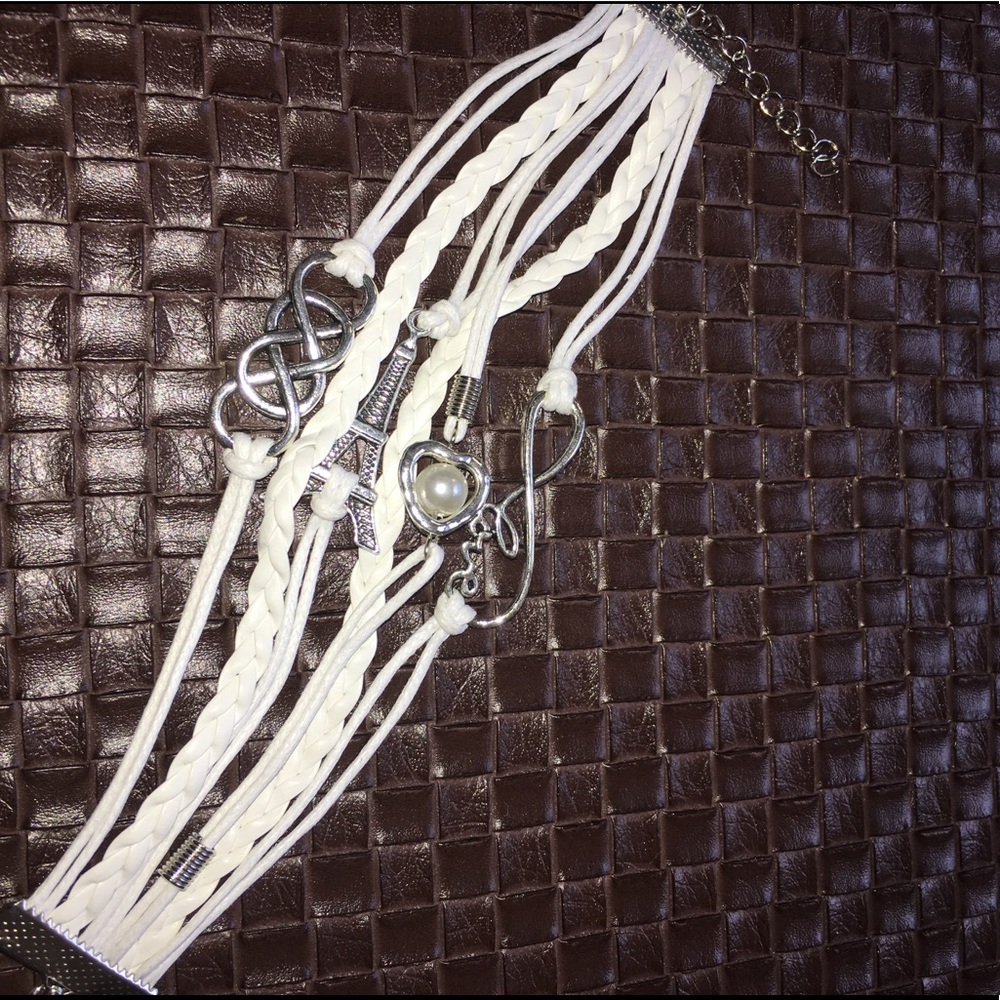NWT white multi strand bracelet leather bracelet