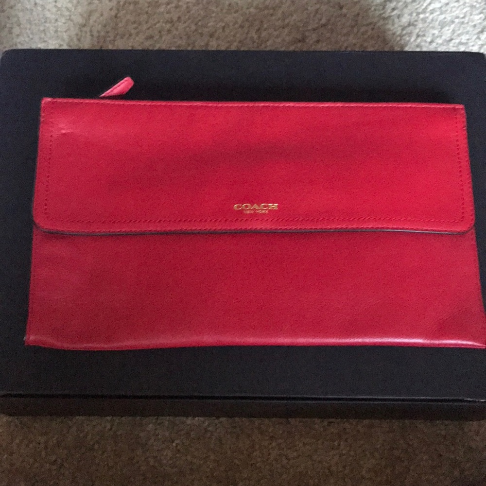 Red Leather Coach clutch