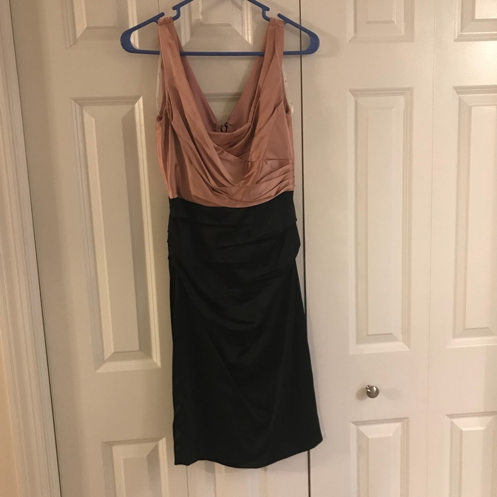 Blush & Black Dress sz4 Suzi Chin Satin