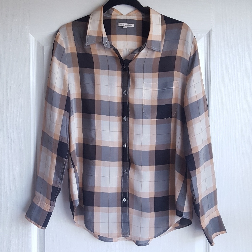 Broadway & Broome/Madewell Silk Button Down Blouse