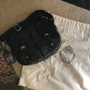 Lauren Ralph Lauren Black Alligator saddle bag