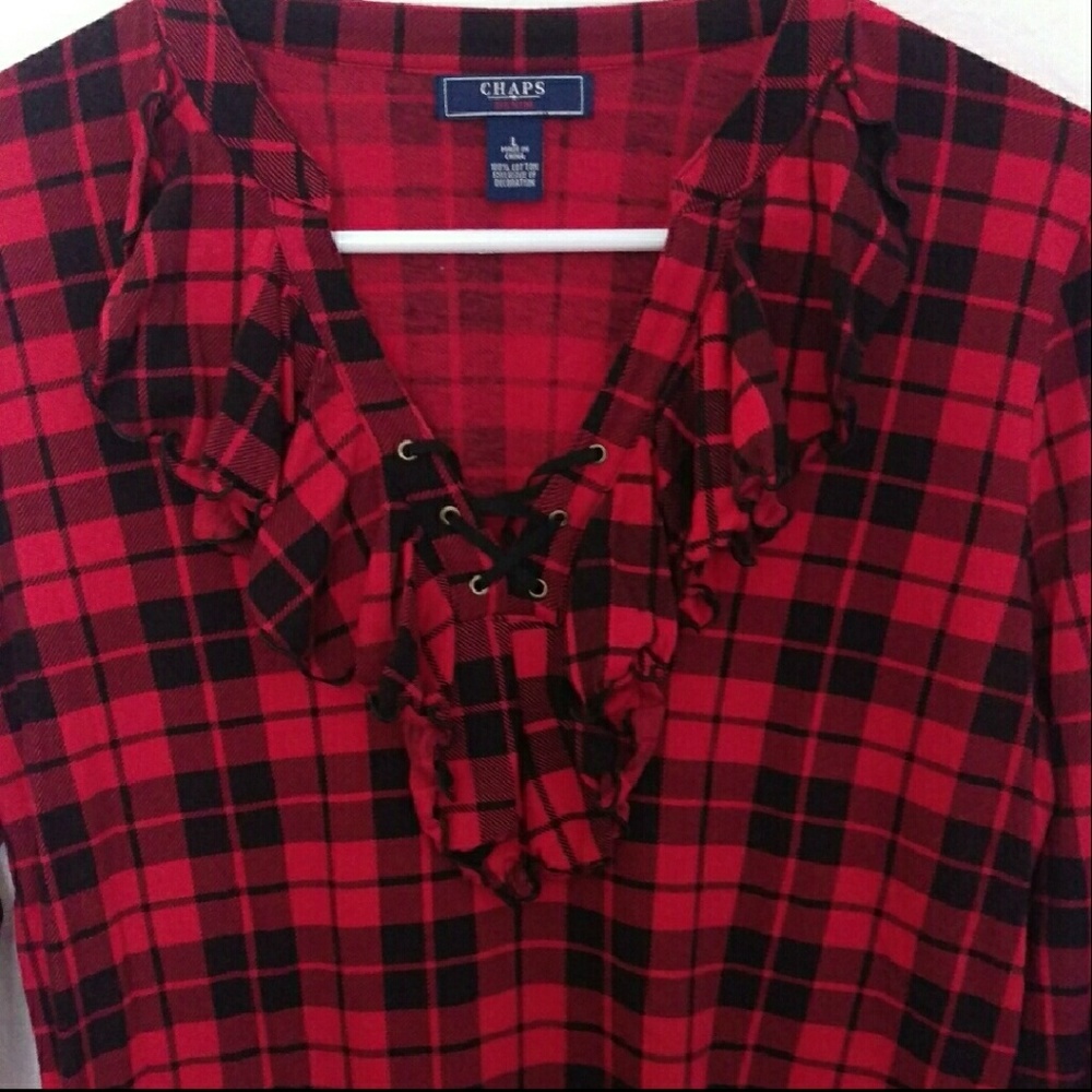 Chaps long sleeve plaid shirt