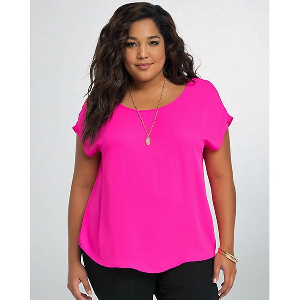 Torrid Center Seam Dolman Top Hot Pink 2X NWT