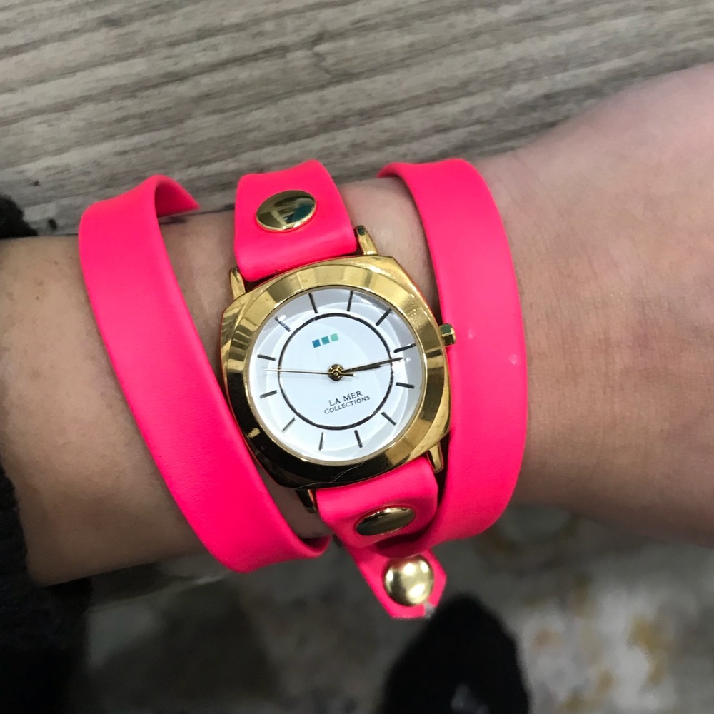 La Mer Neon Pink Wrap Watch