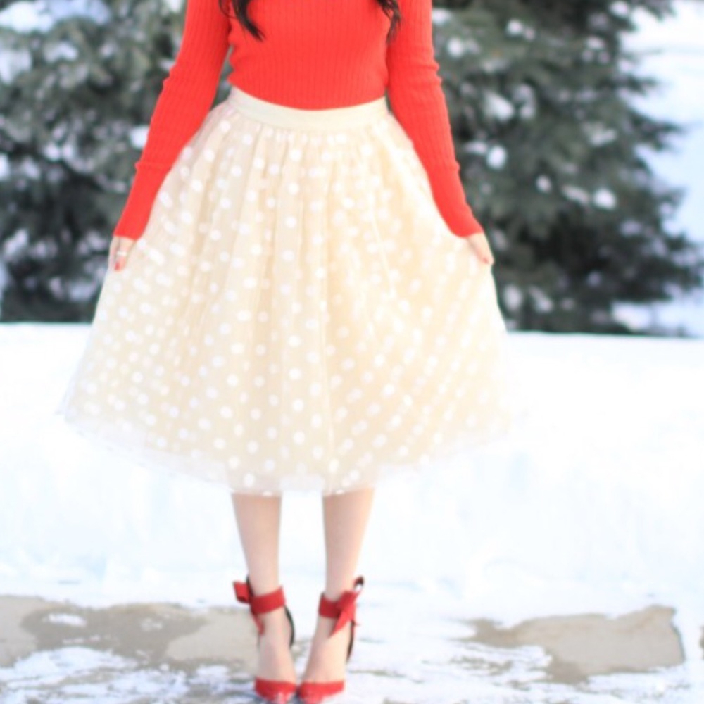 Tulle Polka Dot Holiday Skirt