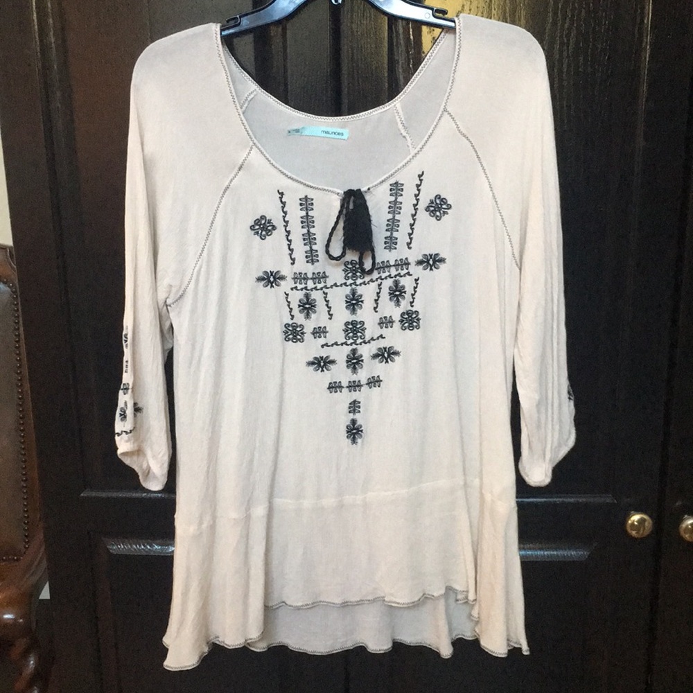 Cream embroidered tunic