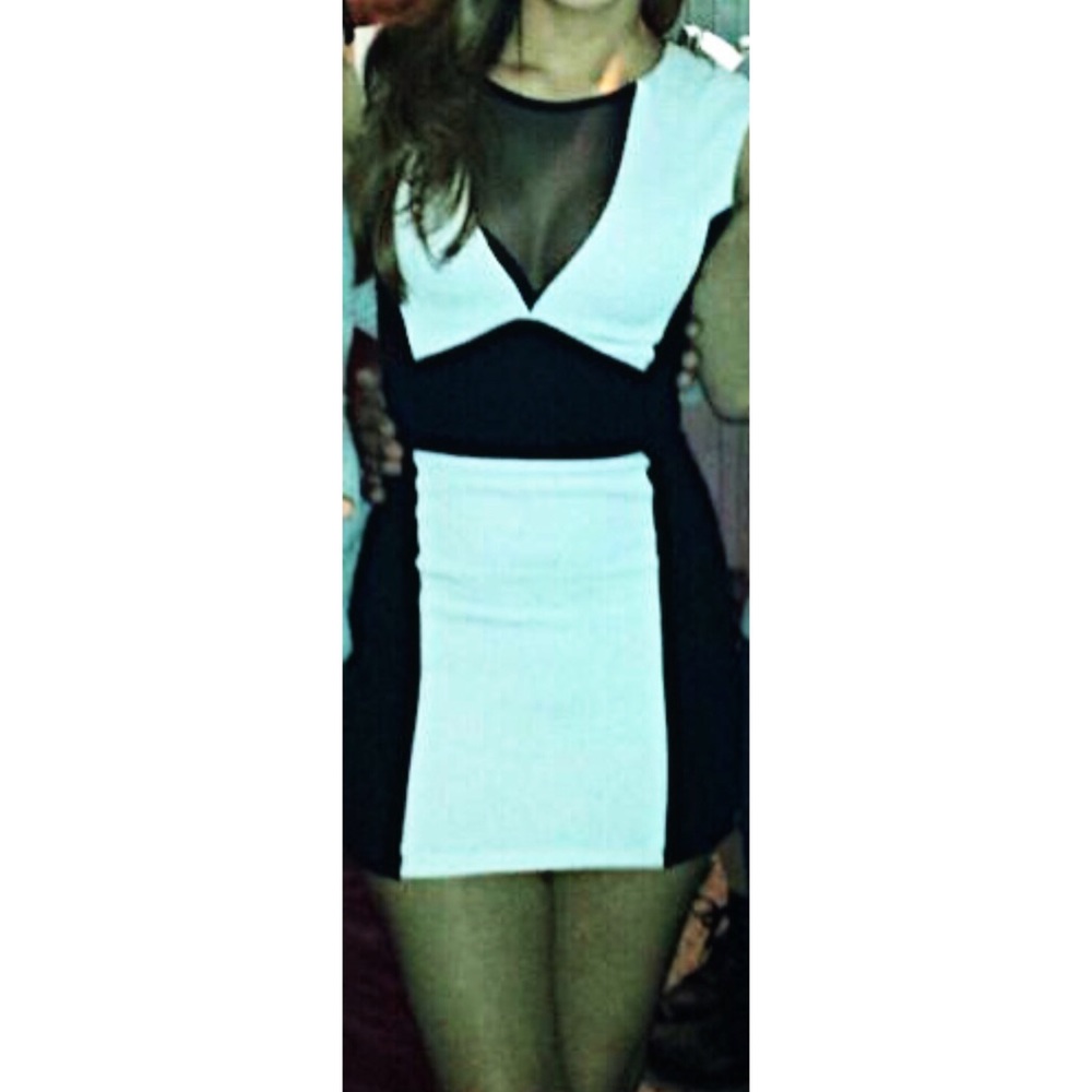 Bebe Black & White Mini Dress