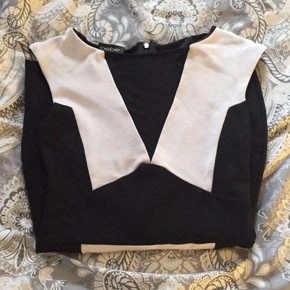 Bebe Black & White Mini Dress - Picture 3 of 4