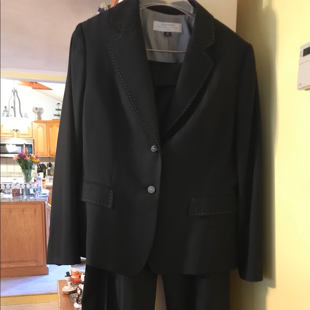 Classic Tahari black suit