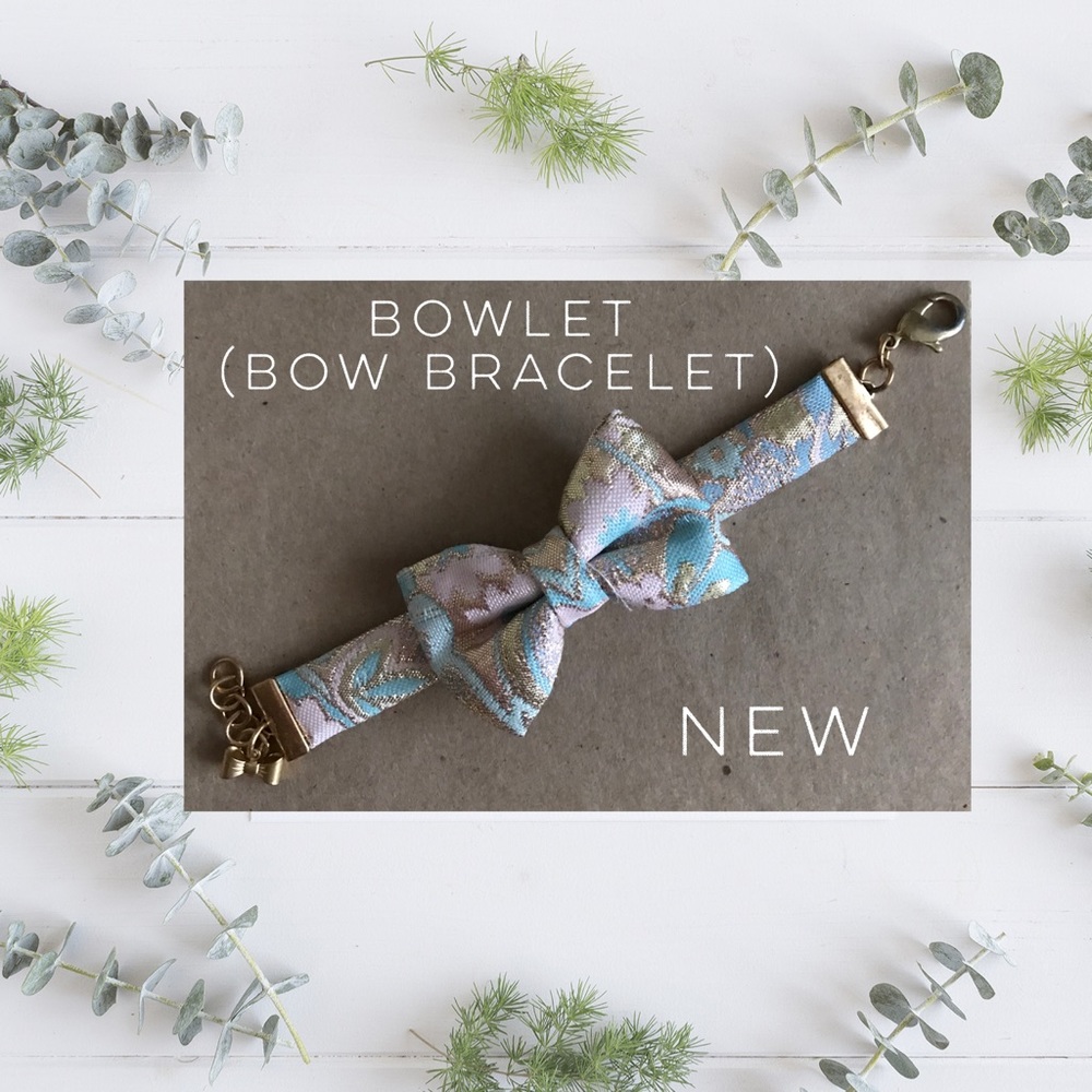 Bow Bracelet Pastel and Gold Jacquard