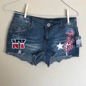 Vanilla Star Denim Shorts with Decals