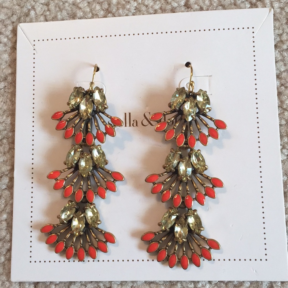 Stella & Dot Coral Cay statement earrings