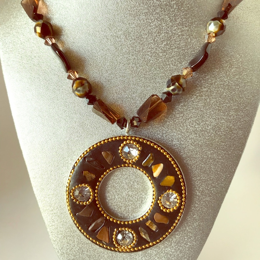 Handmade necklace with Swarovski crystals