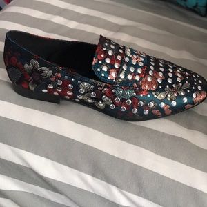 Brand new without tags studded floral loafers