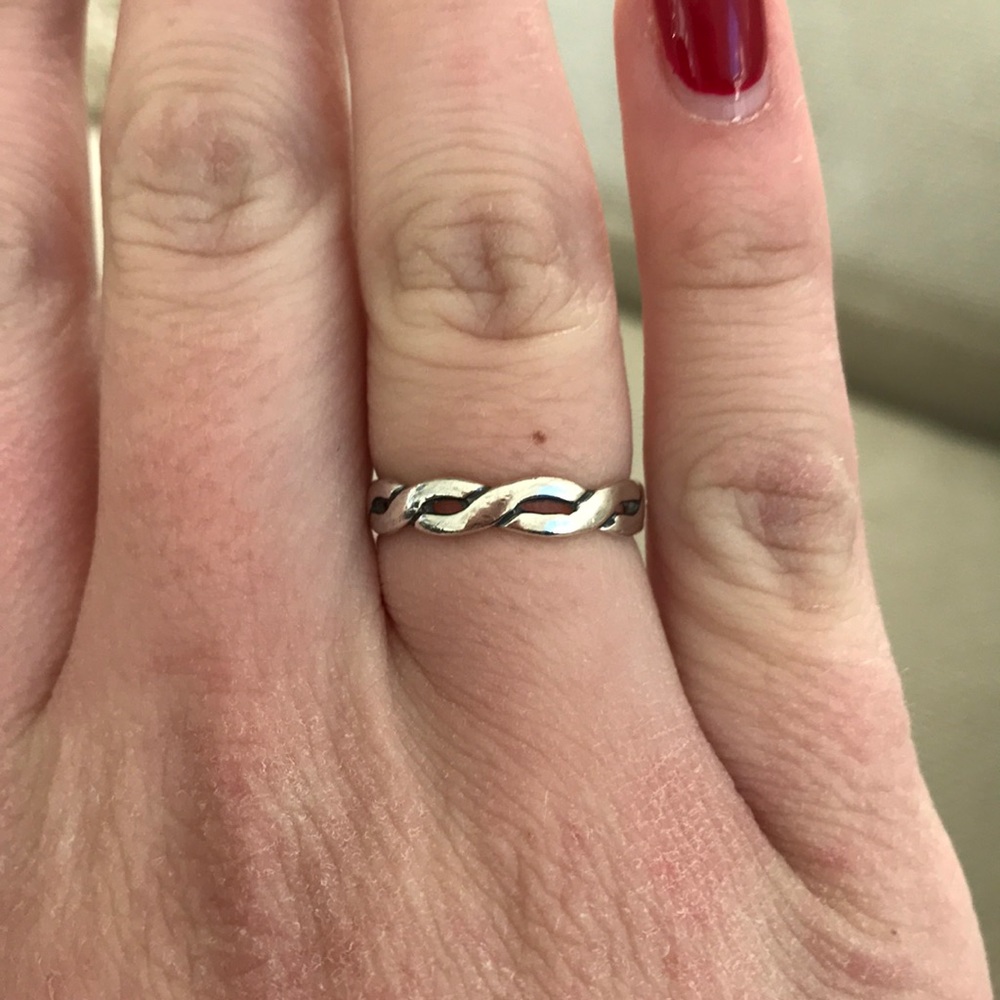 RARE James Avery stacked rope ring