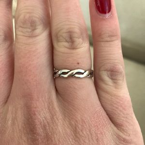 RARE James Avery stacked rope ring