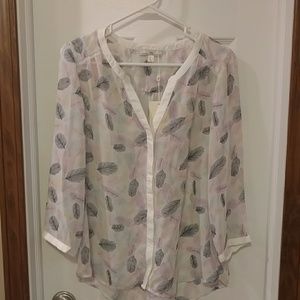 TK Pippa Button Down Blouse NWT Large