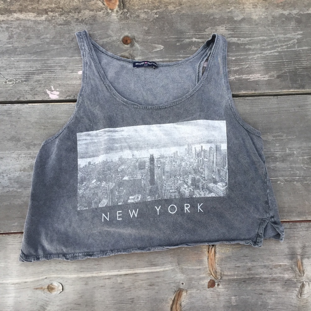 BRANDY MELVILLE GRAY CROP TOP SZ S