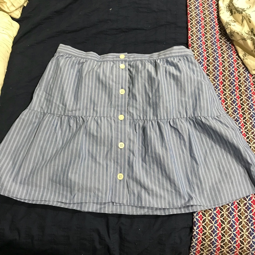 Madewell Blue Pinstripe Skirt