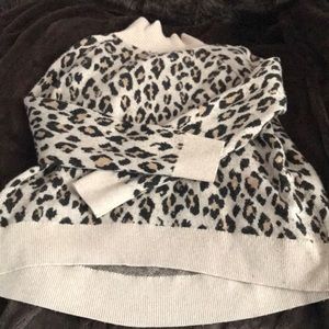 Ann Taylor loft High neck cheetah print sweater