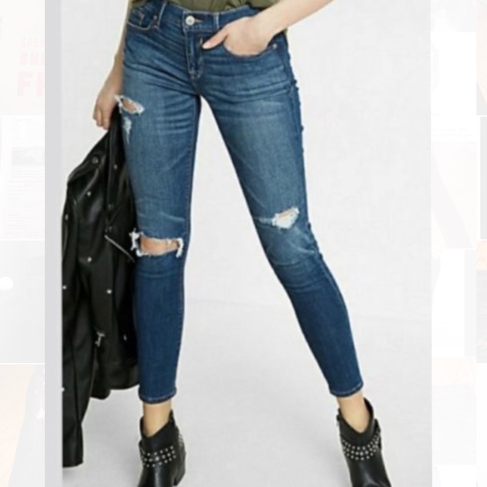 Express Distressed Cropped Leggings- Size 0