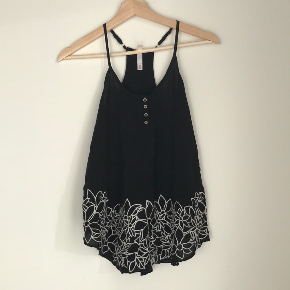 Xhileration | Black eyelet tank top