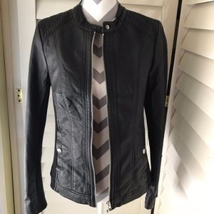 Black Moto Faux Leather Jacket