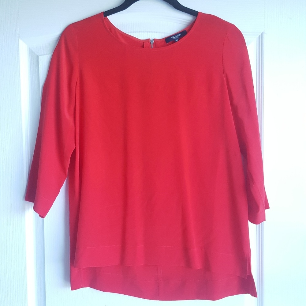 Madewell Red Silk Blouse