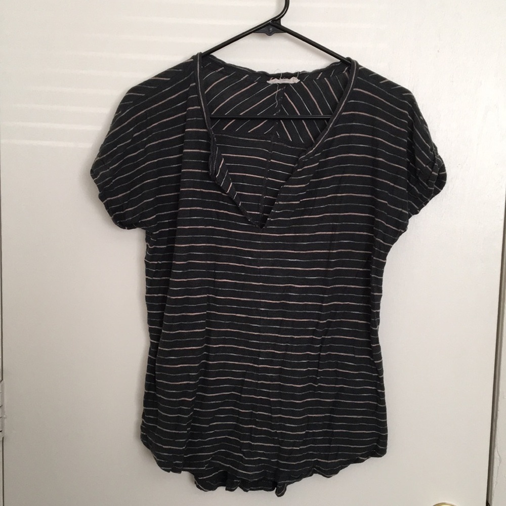Madewell split neck striped T-shirt